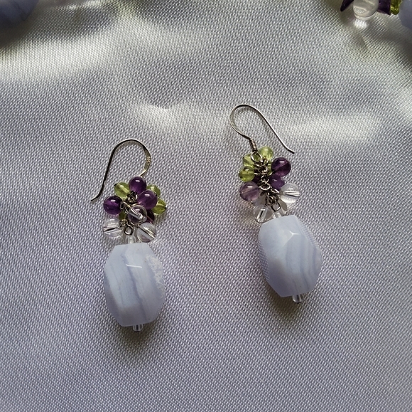 Ross-Simons Crazy Lace Agate Chalcedony Necklace Earring Set - Picture 10 of 15